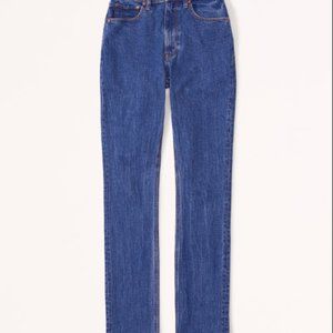 Abercrombie & Fitch Curve Love Ultra High Rise 90s Slim Straight Jean